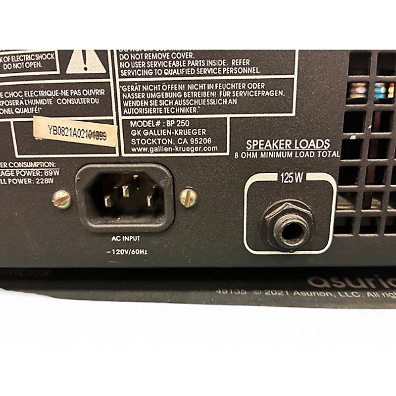 Used Gallien-Krueger BP250 125W Solid State Guitar Amp Head