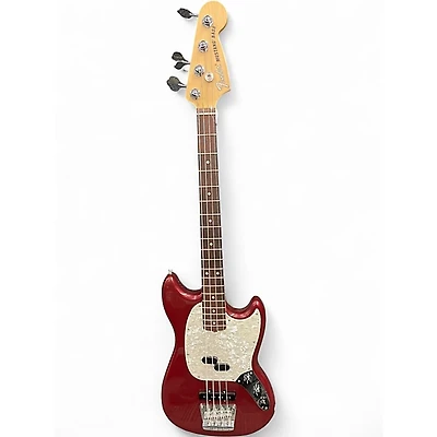 Used Fender Mustang Bass Candy Apple Red Electric Bass Guitar