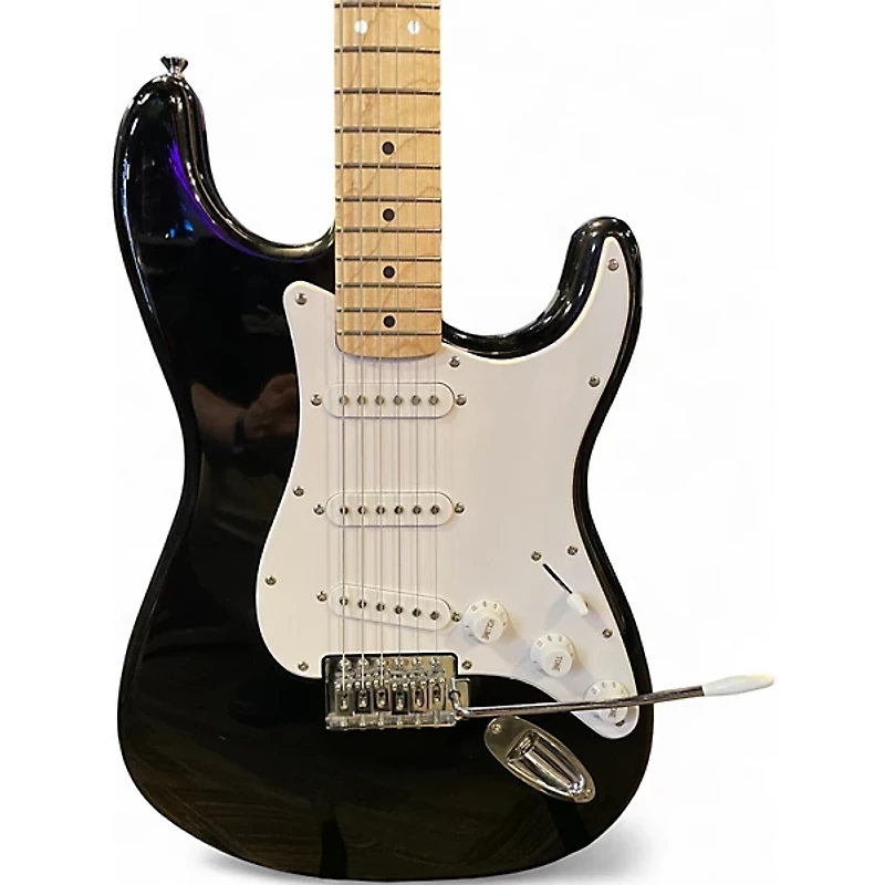 Used Squier Standard Stratocaster Black and White Solid Body Electric Guitar