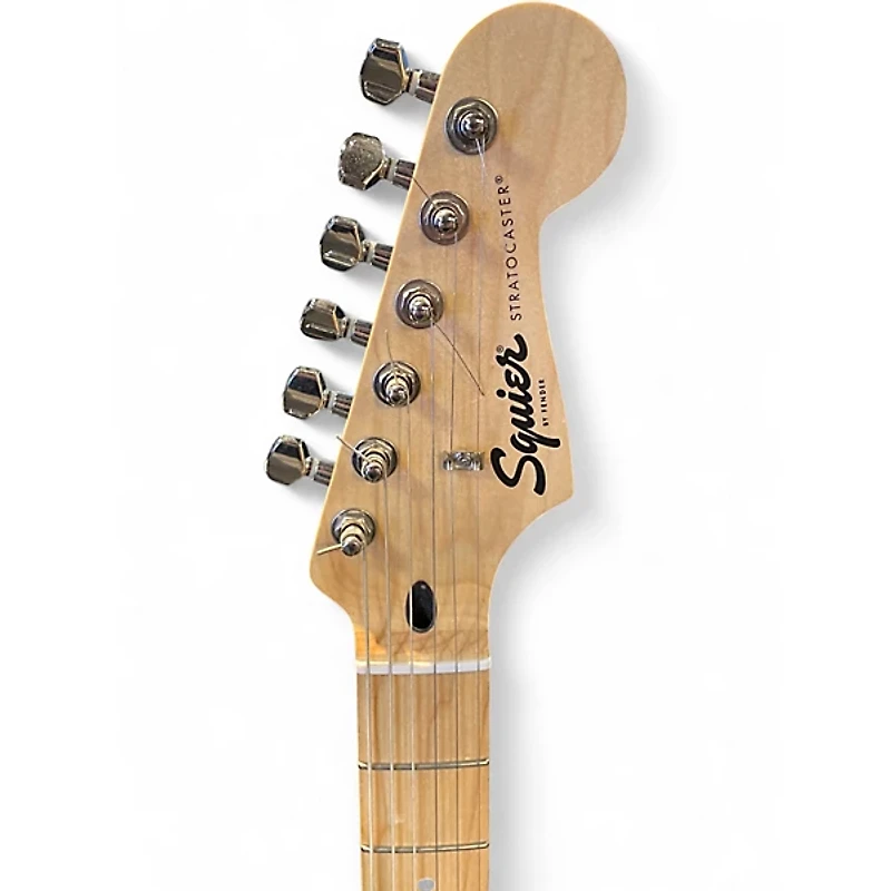 Used Squier Standard Stratocaster Black and White Solid Body Electric Guitar