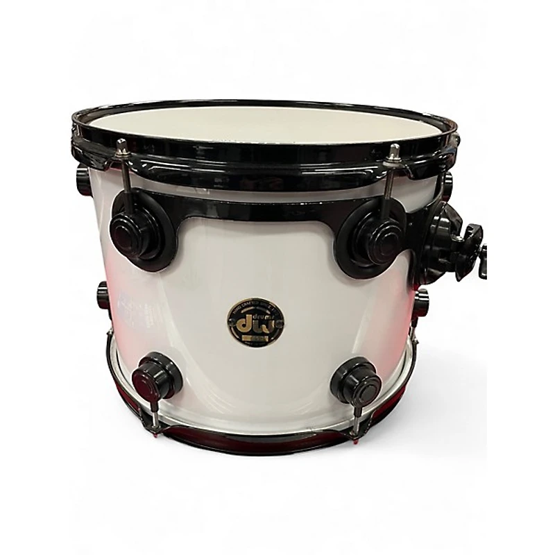 Used 1990s DW 3 Piece 3 Pc Collectors kit Keller shells White w/Black Chrome Hardware Drum Kit