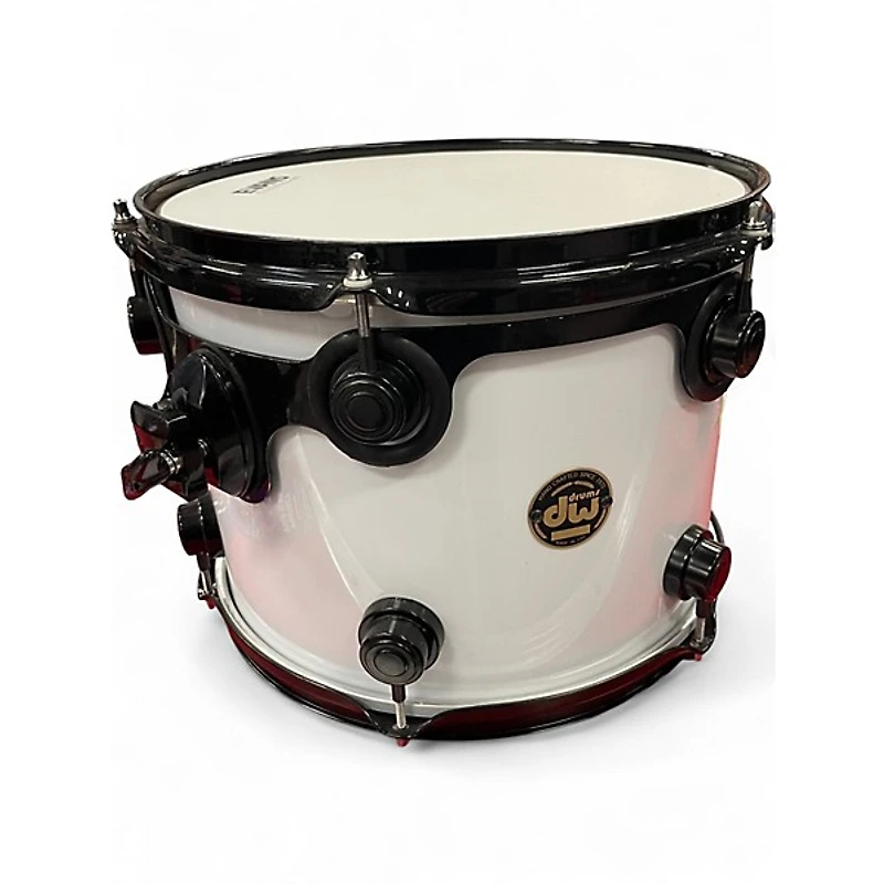 Used 1990s DW 3 Piece 3 Pc Collectors kit Keller shells White w/Black Chrome Hardware Drum Kit