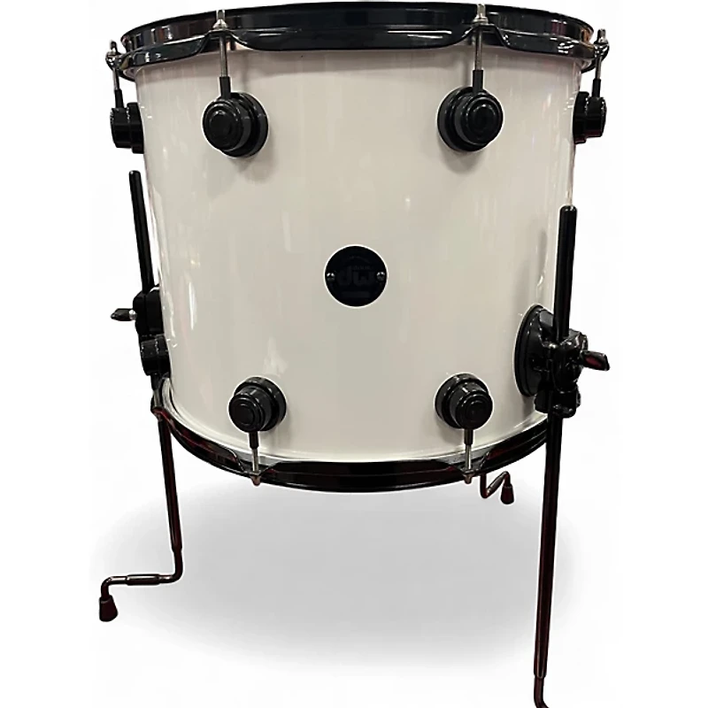 Used 1990s DW 3 Piece 3 Pc Collectors kit Keller shells White w/Black Chrome Hardware Drum Kit