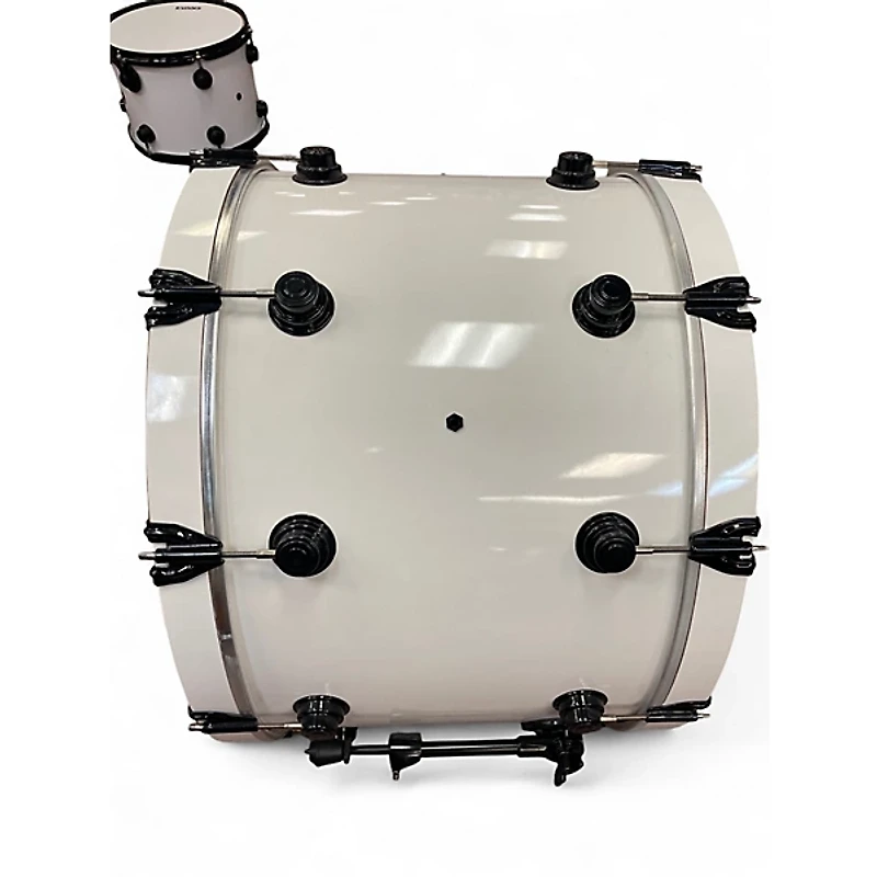 Used 1990s DW 3 Piece 3 Pc Collectors kit Keller shells White w/Black Chrome Hardware Drum Kit