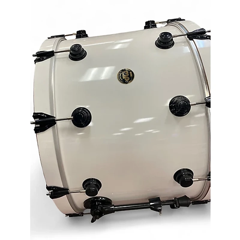 Used 1990s DW 3 Piece 3 Pc Collectors kit Keller shells White w/Black Chrome Hardware Drum Kit