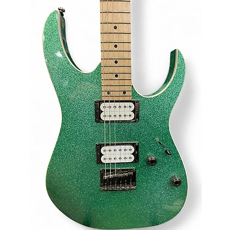 Used Ibanez RG421MSP GREEN SPARKLE Solid Body Electric Guitar