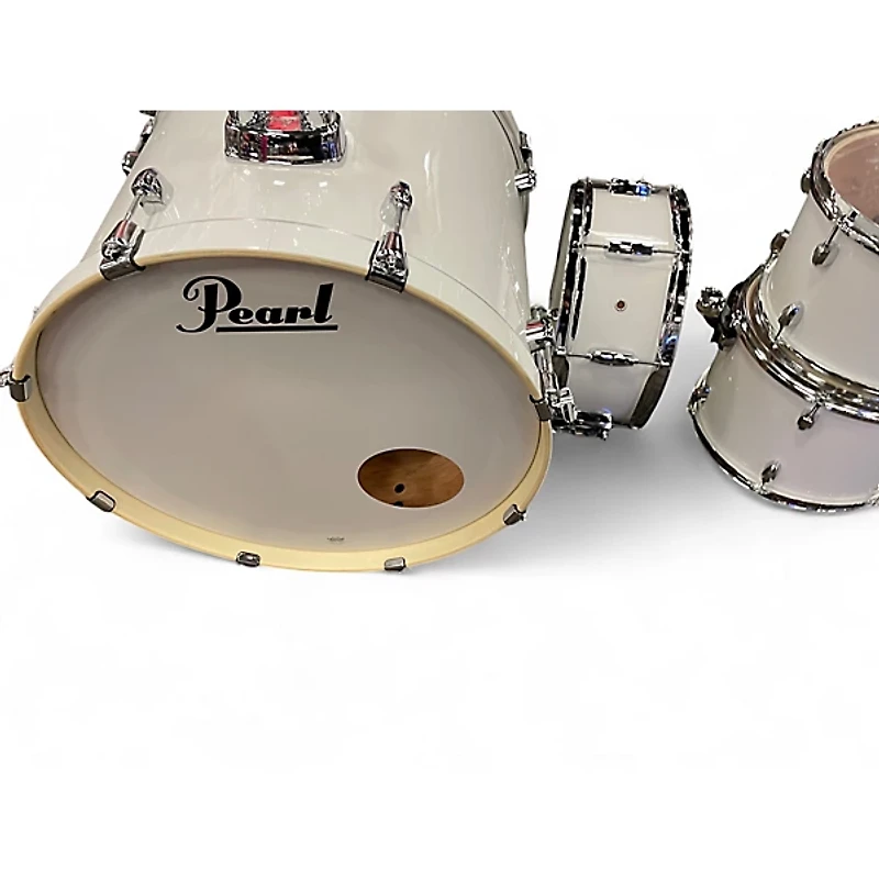 Used Pearl 5 Piece Export PURE WHITE Drum Kit