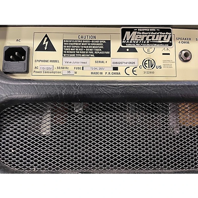 Used Epiphone Valve Jr 5W Class A Tube Guitar Amp Head