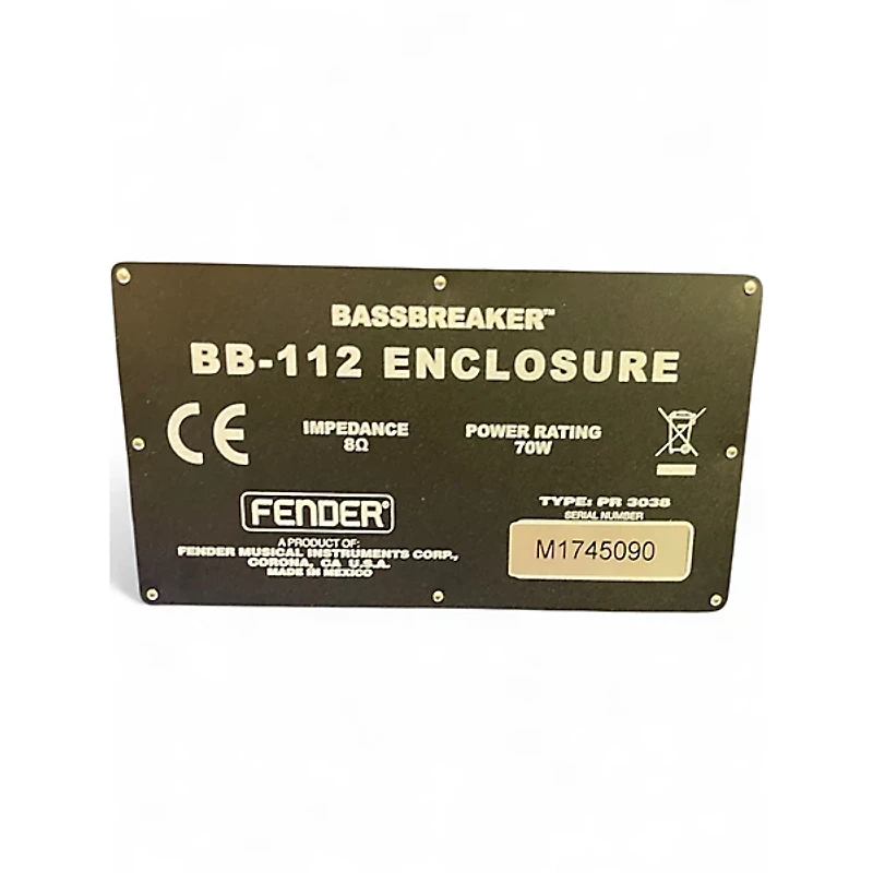 Used Fender Bassbreaker 70W 1x12 Guitar Cabinet