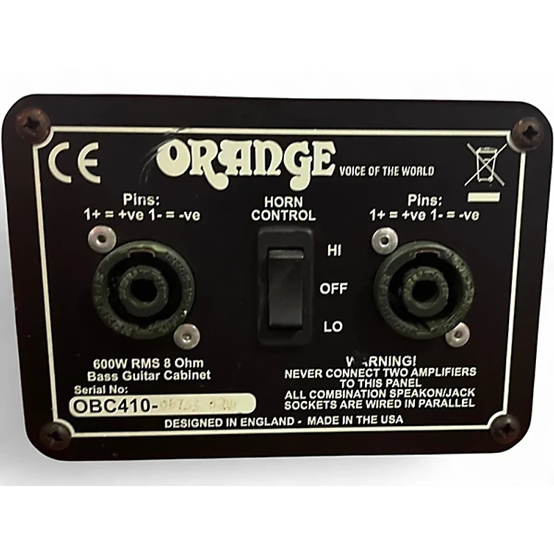 Used Orange Amplifiers OBC410 600W 4x10 Bass Cabinet