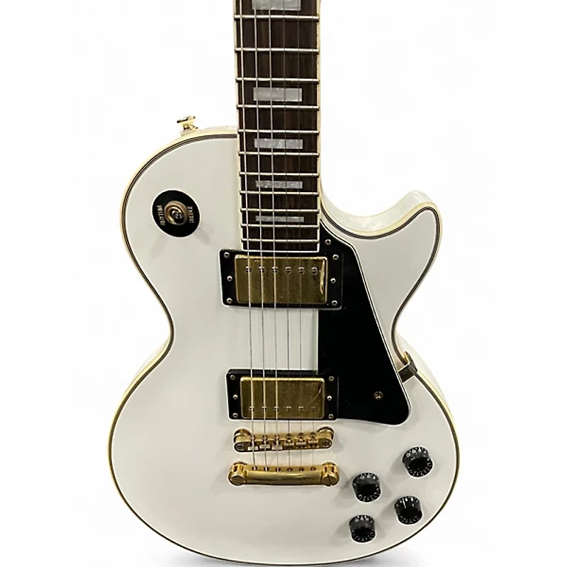 Used Epiphone Les Paul Custom Pro White Solid Body Electric Guitar