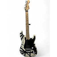 Used EVH Striped Series Black and White Solid Body Electric Guitar