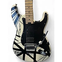 Used EVH Striped Series Black and White Solid Body Electric Guitar