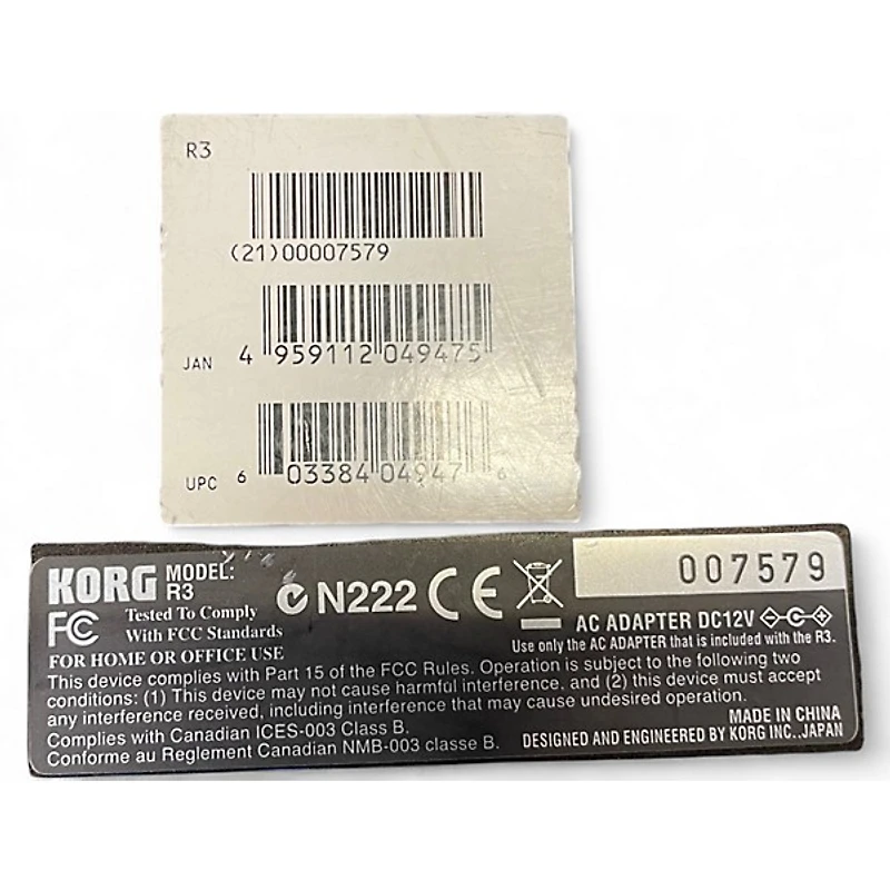 Used KORG R3 37 Key Synthesizer