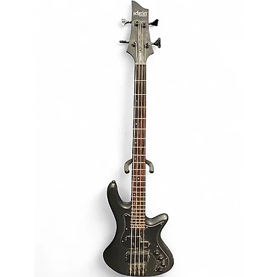 Used Schecter Guitar Research stealth Black Electric Bass Guitar