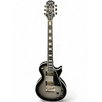 Used Epiphone Les Paul Custom Black and Silver Solid Body Electric Guitar