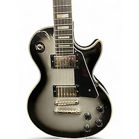Used Epiphone Les Paul Custom Black and Silver Solid Body Electric Guitar
