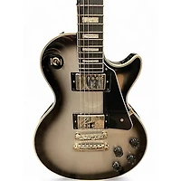 Used Epiphone Les Paul Custom Black and Silver Solid Body Electric Guitar
