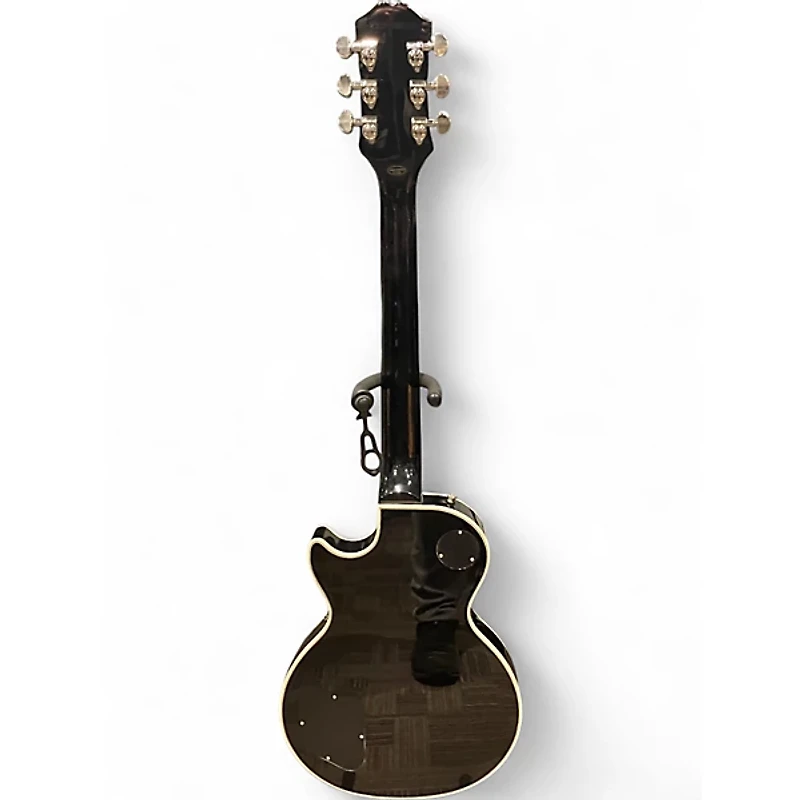 Used Epiphone Les Paul Custom Black and Silver Solid Body Electric Guitar