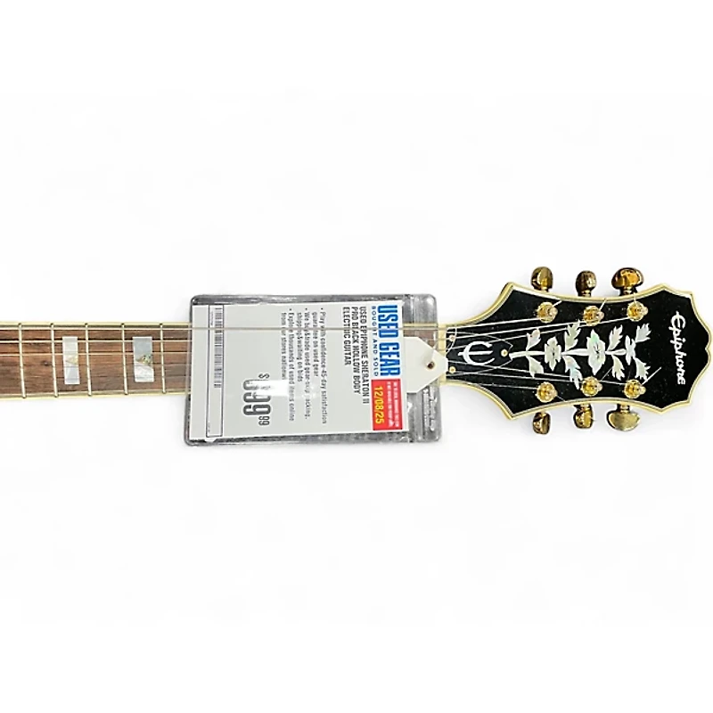 Used Epiphone Sheraton II PRO Black Hollow Body Electric Guitar
