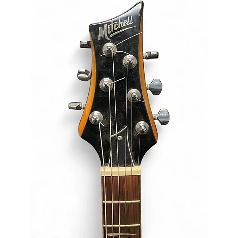 Used Mitchell ms450 Trans Crimson Red Solid Body Electric Guitar