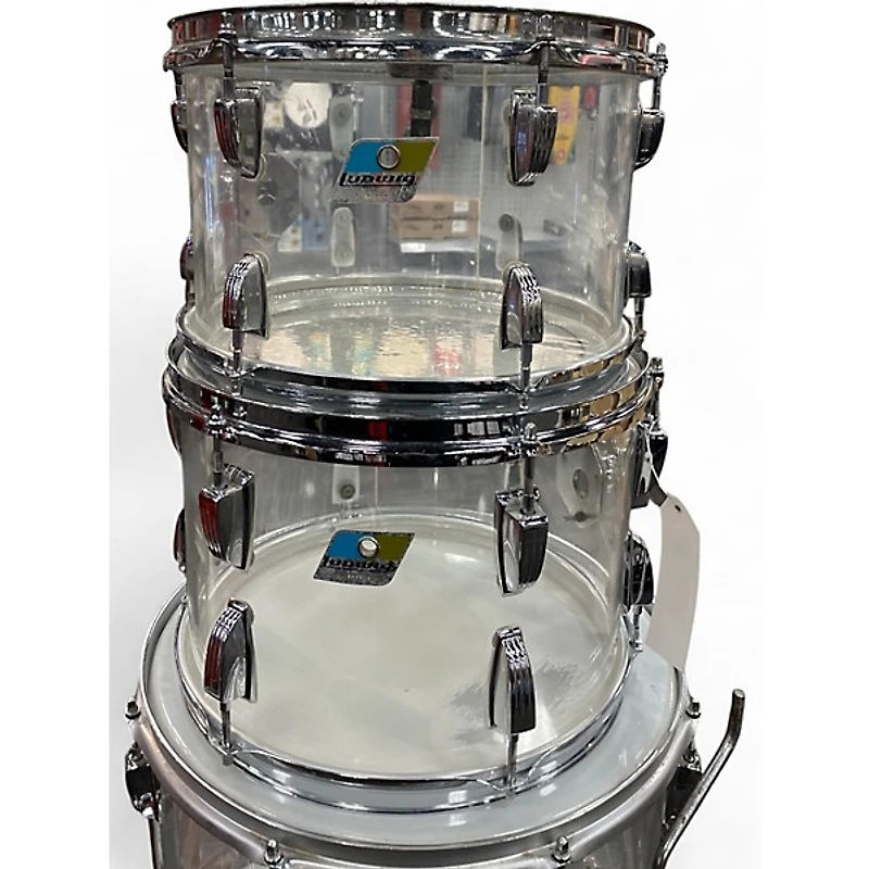 Used Ludwig 4 Piece Vistalite Clear Drum Kit