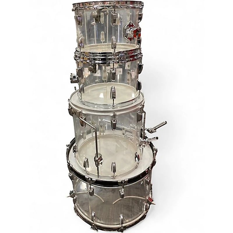 Used Ludwig 4 Piece Vistalite Clear Drum Kit
