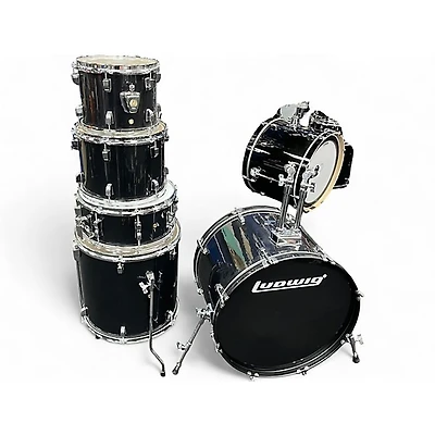 Used Ludwig 5 Piece BackBeat Black Sparkle Drum Kit