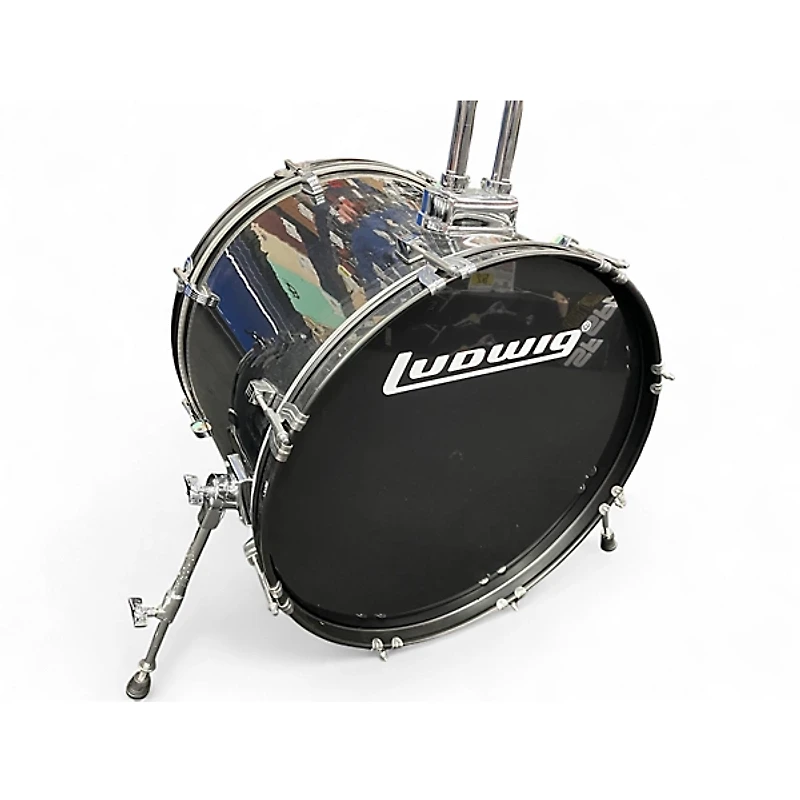 Used Ludwig 5 Piece BackBeat Black Sparkle Drum Kit