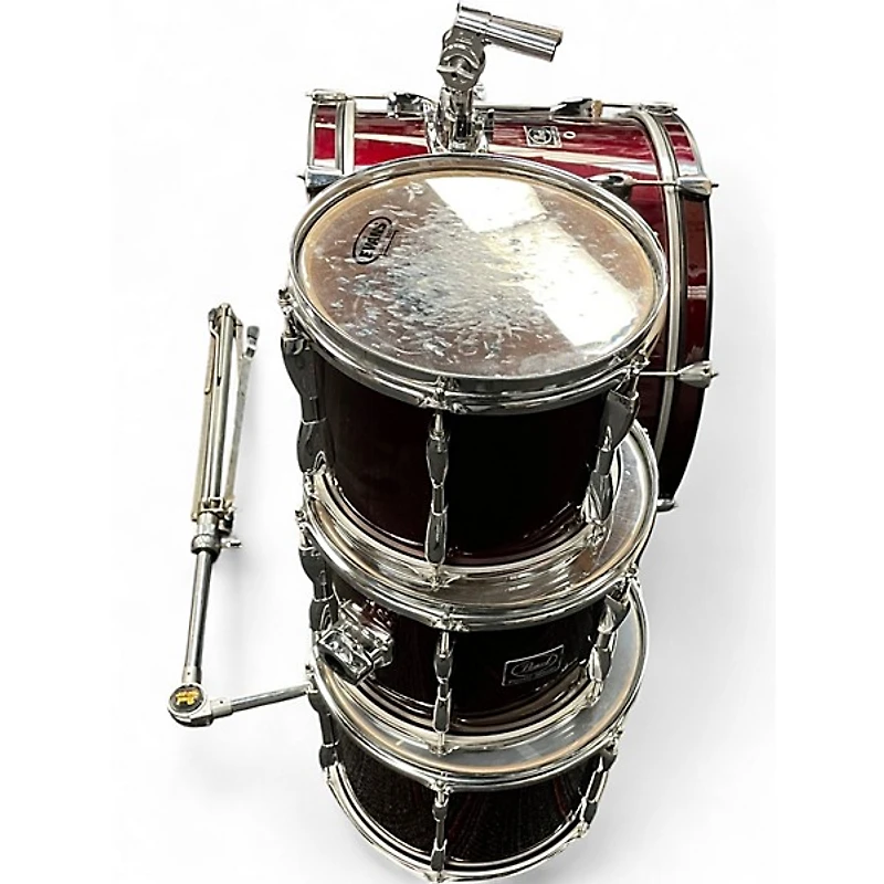 Used Pearl 4 Piece Export Wine Red Drum Kit