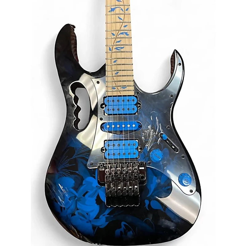 Used Ibanez JEM77P Steve Vai Signature BLUE FLORAL PATTERN Solid Body Electric Guitar