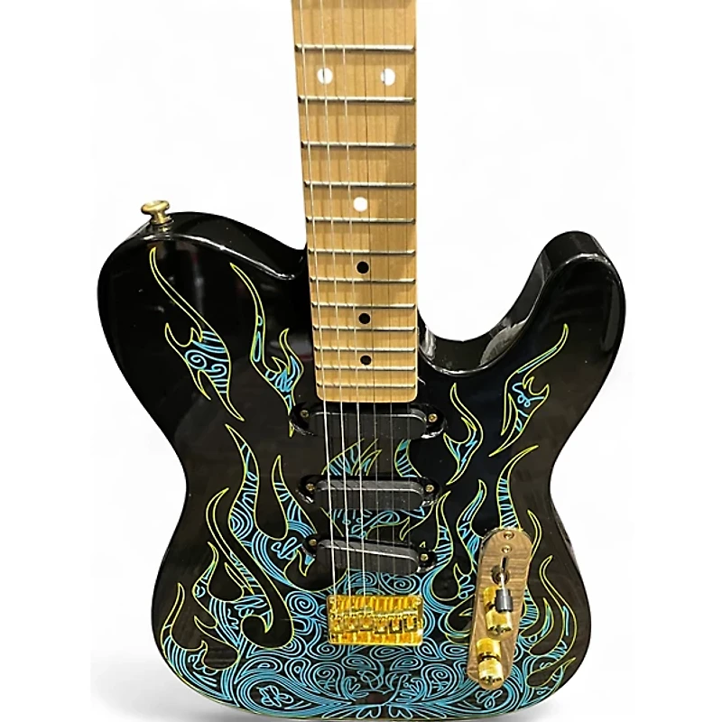 Used Fender Artist Series James Burton Telecaster Blue Paisley Flames Solid Body Electric Guitar