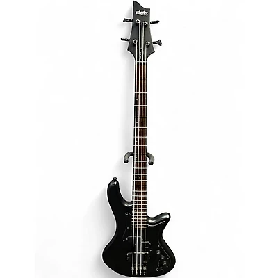Used Schecter Guitar Research STILETTO STEALTH BLACK Electric Bass Guitar