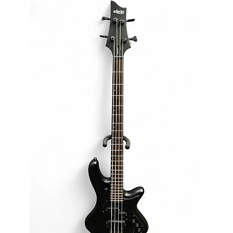 Used Schecter Guitar Research STILETTO STEALTH BLACK Electric Bass Guitar
