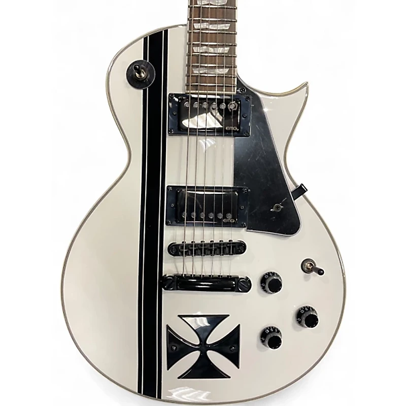 Used ESP LTD James Hetfield Signature Iron Cross Snow White Solid Body Electric Guitar