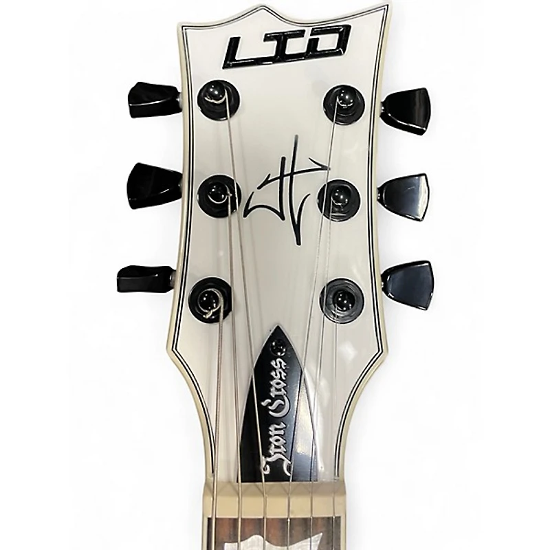 Used ESP LTD James Hetfield Signature Iron Cross Snow White Solid Body Electric Guitar