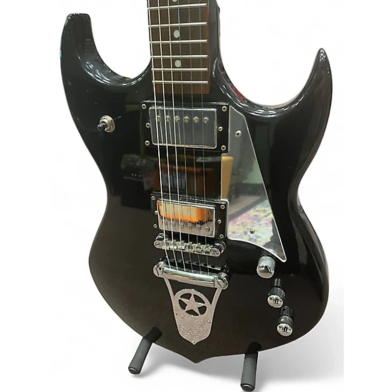 Used Silvertone Paul Stanley PSSN1 Black Solid Body Electric Guitar