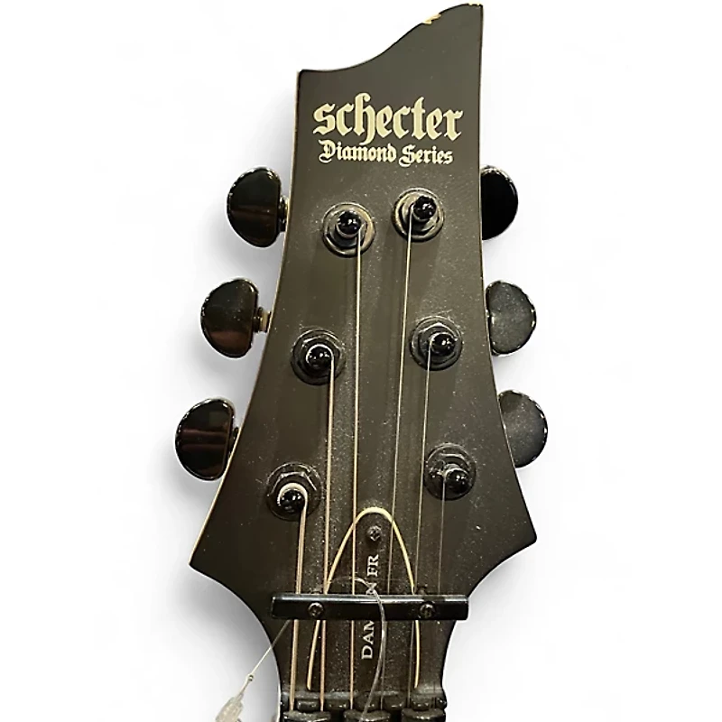 Used Schecter Guitar Research DAMIEN FR Black Solid Body Electric Guitar