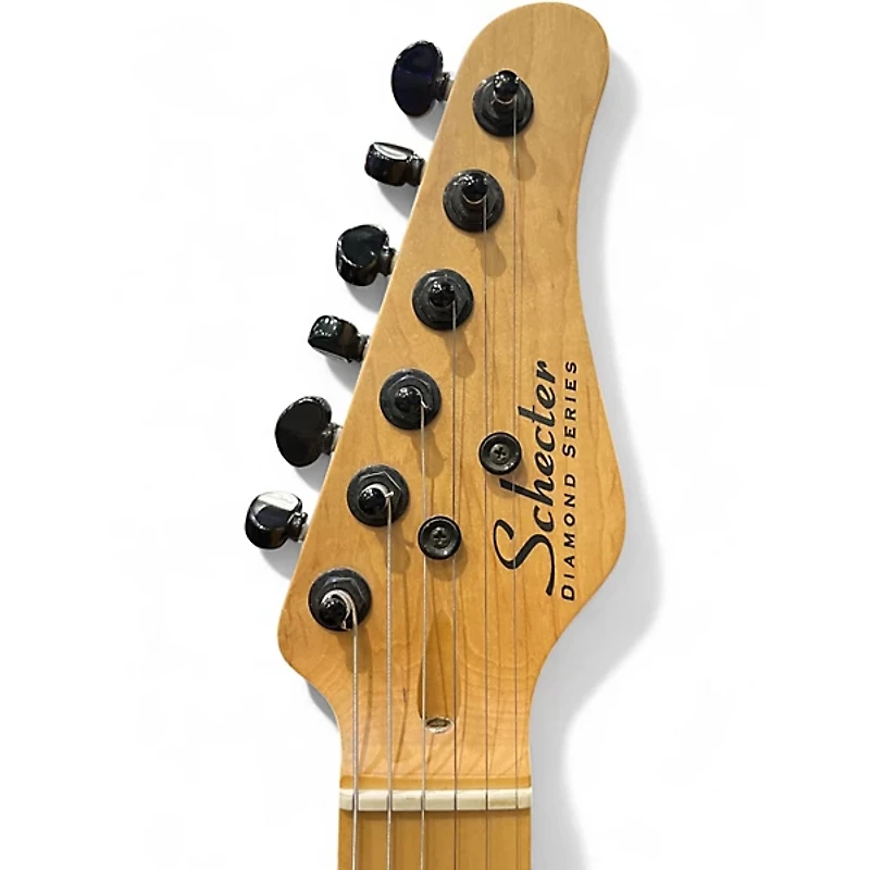 Used Schecter Guitar Research Diamond Series PT Black Solid Body Electric Guitar