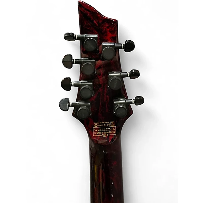 Used Schecter Guitar Research C7 Silver Mountain Blood Moon Solid Body Electric Guitar