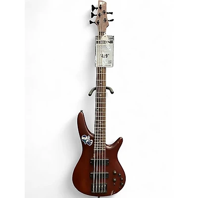 Used Ibanez SR505 5 String Brown Mahogany Electric Bass Guitar