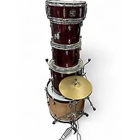Used Gretsch Drums 5 Piece Blackhawk Red Drum Kit