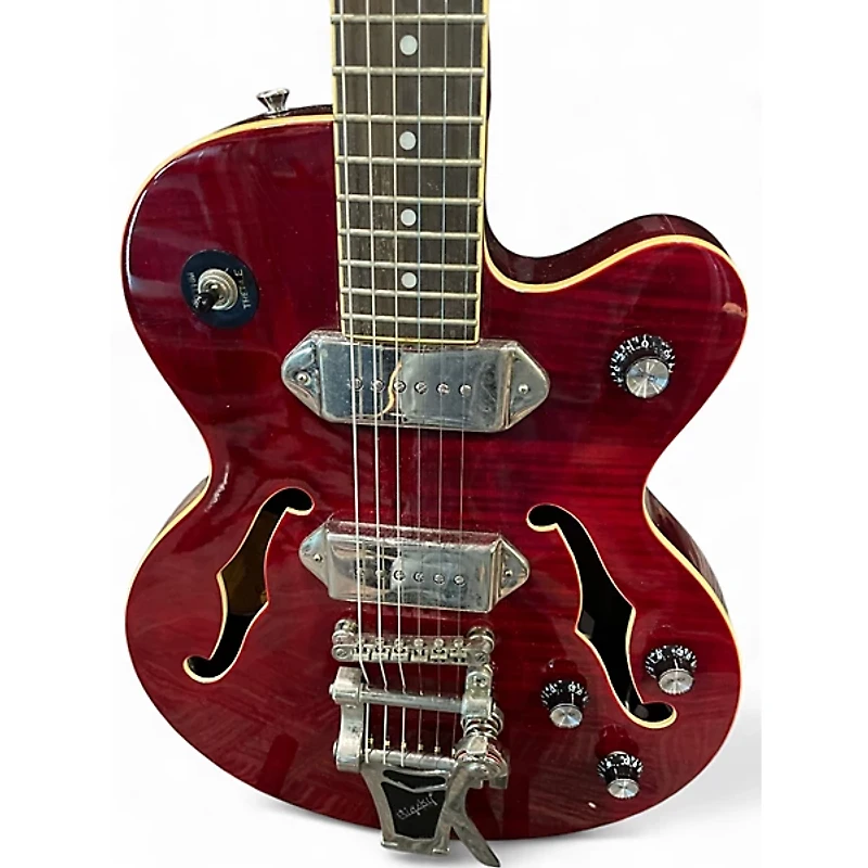 Used 2014 Epiphone Wildkat with Bigsby Wine Red Hollow Body Electric Guitar