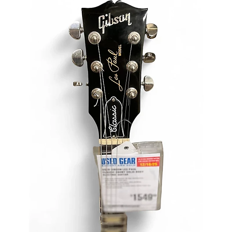 Used Gibson Les Paul Classic Ebony Solid Body Electric Guitar
