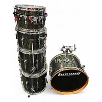 Used Ludwig 5 Piece Club Date GREEN SPARKLE Drum Kit