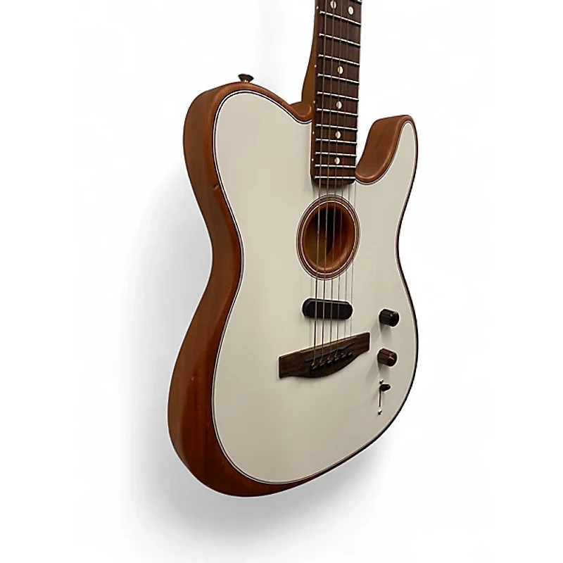 Used Fender Acoustasonic Player Telecaster Alpine White Acoustic Electric Guitar