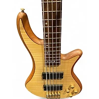 Used Schecter Guitar Research Stiletto Custom 5 String Natural Electric Bass Guitar