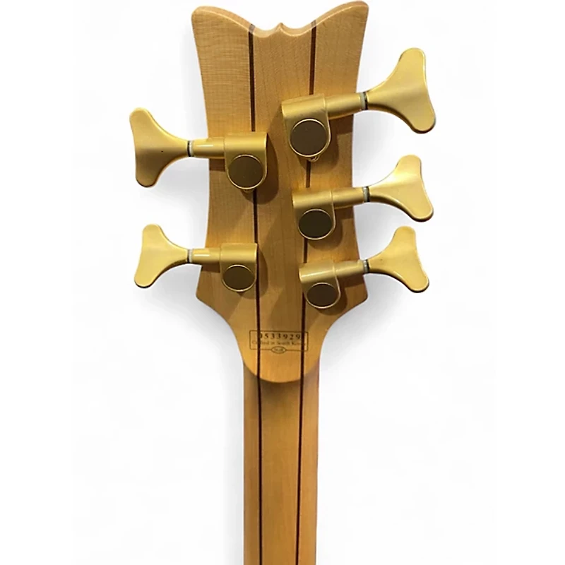 Used Schecter Guitar Research Stiletto Custom 5 String Natural Electric Bass Guitar