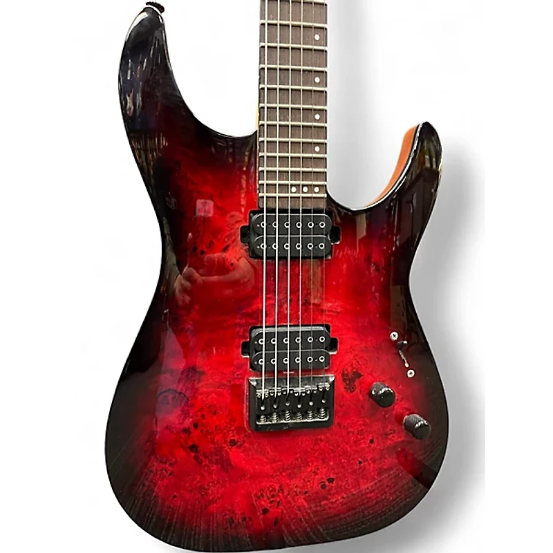 Used Schecter Guitar Research CR-6 Black Cherry Burst Solid Body Electric Guitar