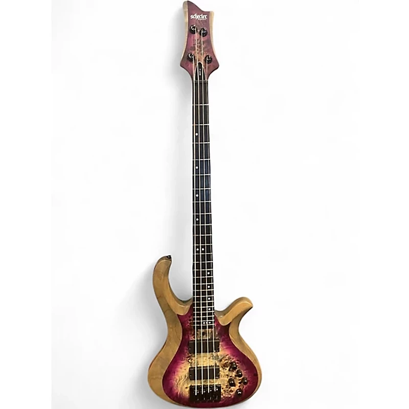 Used Schecter Guitar Research Riot 4 String Aurora Burst Electric Bass Guitar